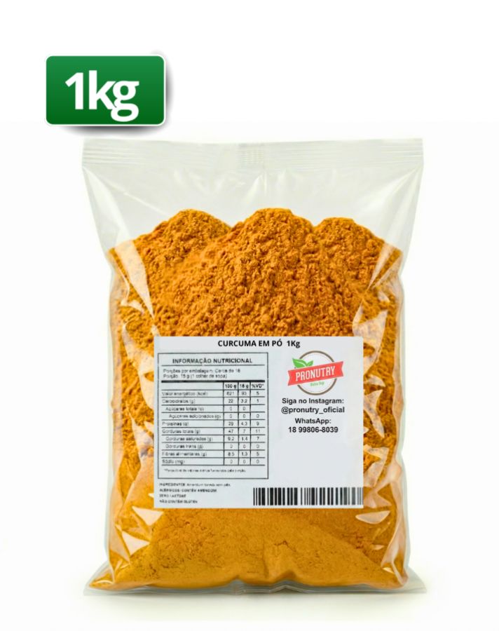 CURCUMA EM PÓ PURA 1KG - PRONUTRY