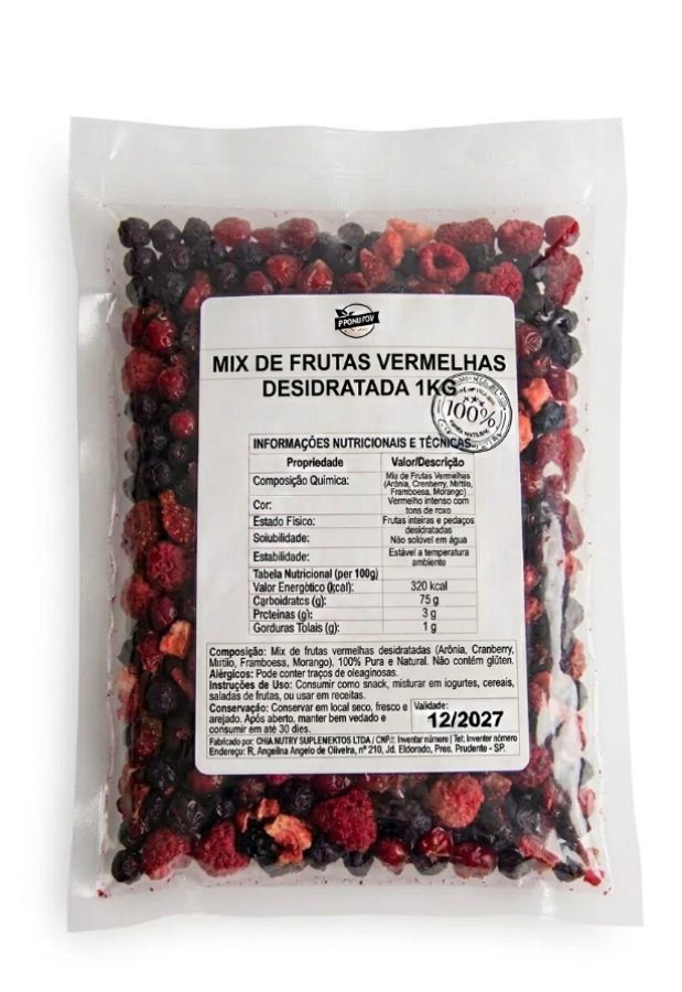 MIX FRUTAS VERMELHAS DESIDRATADAS 1KG - PRONUTRY