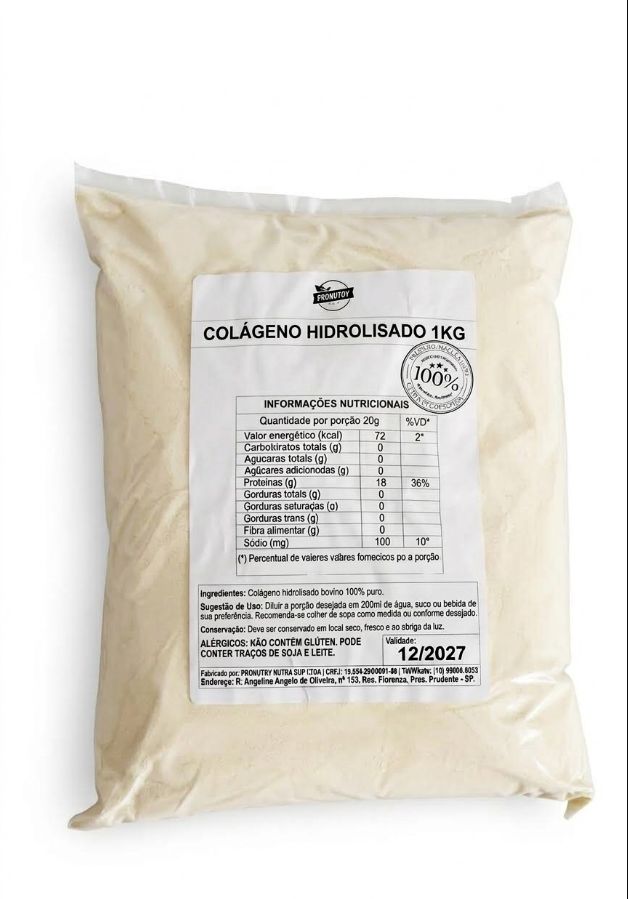 COLÁGENO HIDROLISADO em PÓ 1KG - PRONUTRY