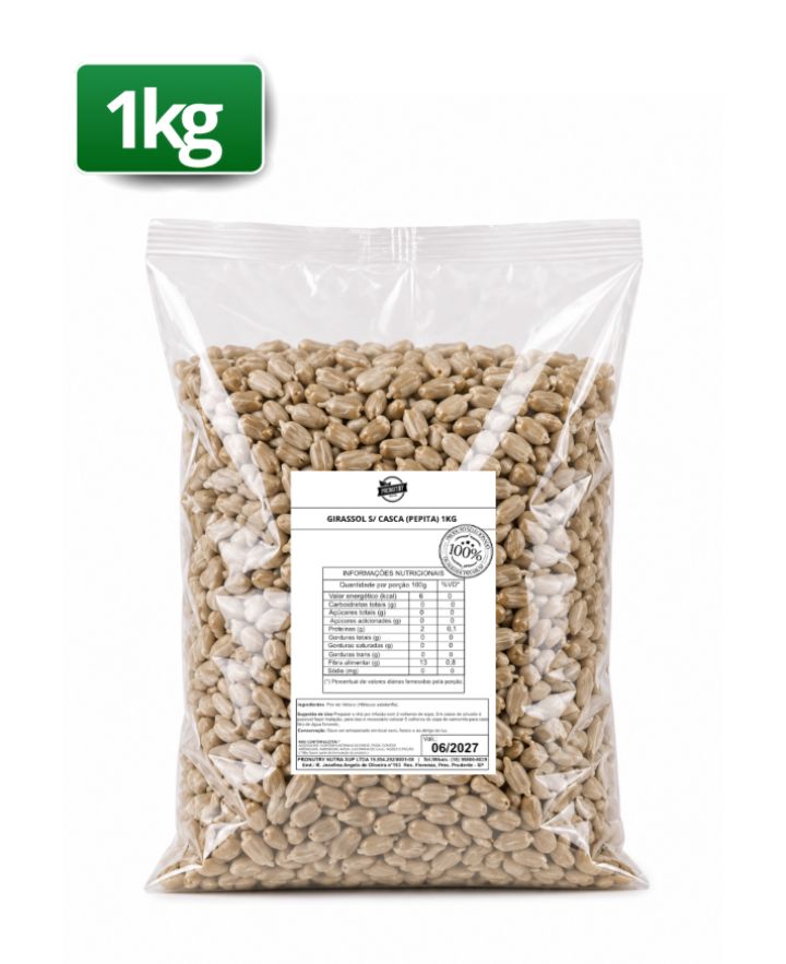 GIRASSOL SEMENTE CRUA (PEPITA) 1KG -PRONUTRY