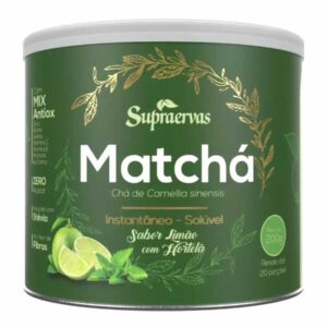 MATCHÁ SABOR LIMÃO COM HORTELÃ SOLÚVEL - 200G (SUPRA ERVAS)