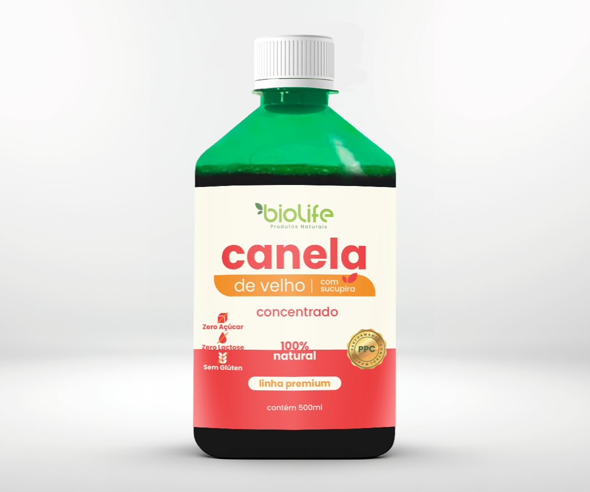 CANELA DE VELHO + SUCUPIRA - 500ML- PACK 48UNID com DESCONTO- (BIOLIFE)