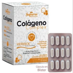 COLÁGENO COMPLEX VERISOL ÁCIDO HIALURÔNICO BLISTER - 96 CAPS 500MG (SUPRA ERVAS)