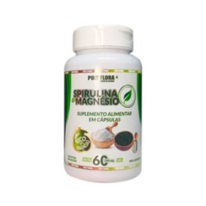 SPIRULINA E MAGNÉSIO - 60 CAPS 500MG (POLY FLORA)