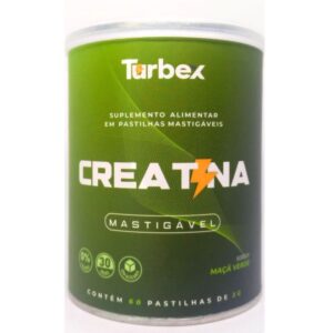 CREATINA PASTILHAS MASTIGAVEIS MAÇÃ VERDE 60 UNID DE 3G - TURBEX