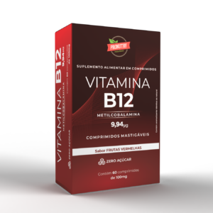 VITAMINA MASTIGÁVEL B12 SABOR FRUTAS VERMELHAS - 60comp - PRONUTRY